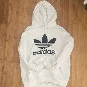 Adidas White Hoodie with Black Logo